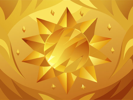 Gold sun on a golden background. Vector illustration for your design.のイラスト素材