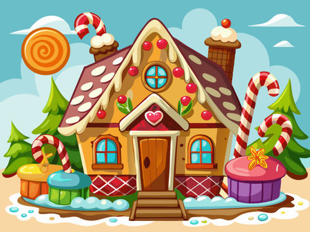 Colorful gift boxes with ribbons and bows. Vector illustration.のイラスト素材