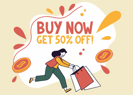 Buy now get off sale design, vector illustration eps 10.のイラスト素材