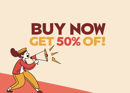 Buy now get off sale design, vector illustration eps 10.のイラスト素材