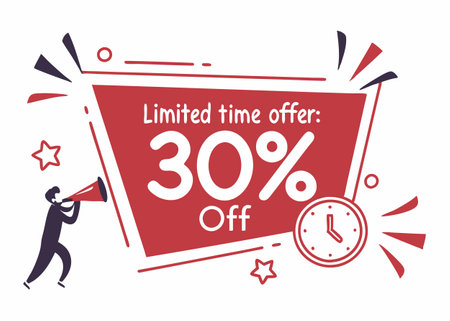 Limited time only 40 percent off sale banner design. Vector illustration.のイラスト素材