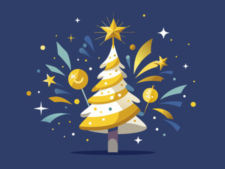 chrisms card vector backgrounds. chrisms tree and other elements attach gorgeous design universal vector illustration.のイラスト素材
