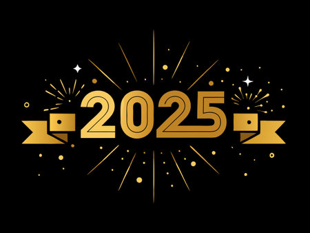 happy new year 2025 banner vector background. celebration new year decoration and other vector illustration .のイラスト素材