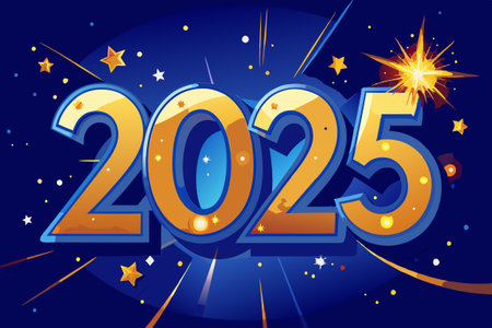 happy new year 2025 banner vector background. celebration new year decoration and other vector illustration .のイラスト素材
