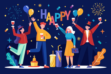 happy new year 2025 banner vector background. celebration new year decoration and other vector illustration .のイラスト素材