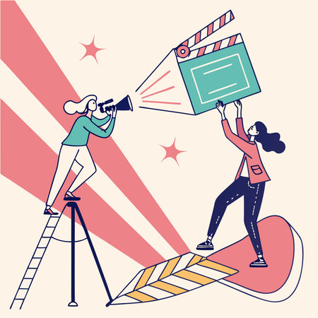 A contemporary design featuring modern abstract shapes, perfect for enhancing video-making course materials with dynamic and creative visuals that inspire innovation and creativity in learning.のイラスト素材