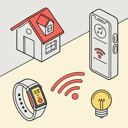 Minimalist silhouettes of IoT devices, symbolizing smart connectivity, advanced technology, and the seamless integration of devices in everyday life. Perfect for tech branding, IoT-themed projects, and futuristic design concepts.のイラスト素材