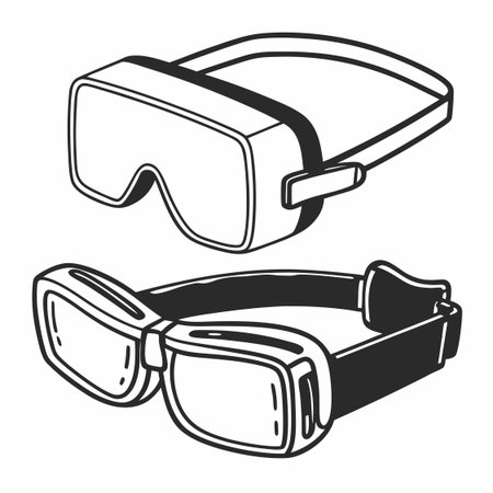 Discover sleek and cutting-edge silhouettes of smart glasses and VR headsets, showcasing innovative designs that blend style with advanced technology. Perfect for futuristic enthusiasts and tech innovators.のイラスト素材