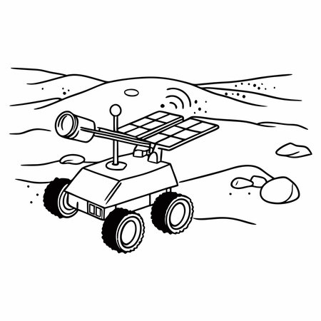 Discover captivating silhouettes of space rovers, symbolizing humanity quest for explorationのイラスト素材