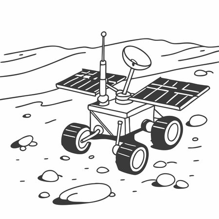 Discover captivating silhouettes of space rovers, symbolizing humanity quest for explorationのイラスト素材