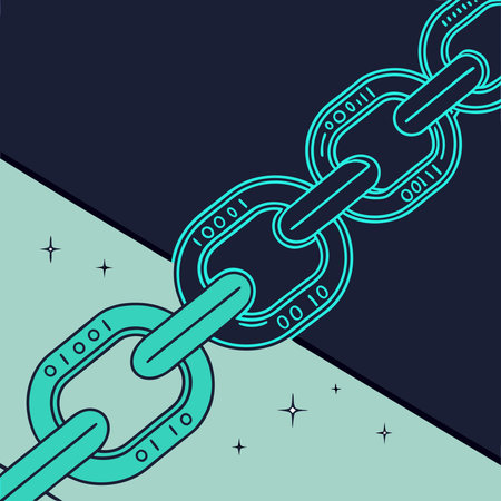 A minimalist silhouette of blockchain links symbolizes secure, decentralized networks and the foundation of cryptocurrency and digital ledger technology. This design captures the essence of transparency, innovation, and connectivity in the digital era.のイラスト素材