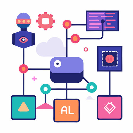 A creative depiction of AI algorithms represented through code snippets as graphics. This design captures the essence of machine learning, data processing, and the logic behind artificial intelligence in a visually engaging way.のイラスト素材