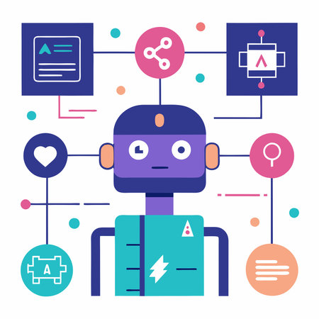 A creative depiction of AI algorithms represented through code snippets as graphics. This design captures the essence of machine learning, data processing, and the logic behind artificial intelligence in a visually engaging way.のイラスト素材