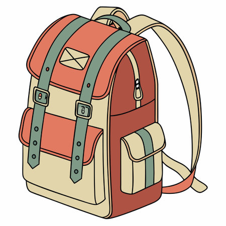Cartoon image of a backpack. Vector illustration of a backpack.