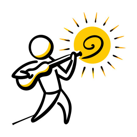 musician playing the violin on a white background. Vector illustration.のイラスト素材