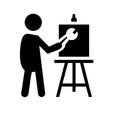 Painting icon vector male person profile avatar symbol for art and craft in a glyph pictogram illustrationのイラスト素材