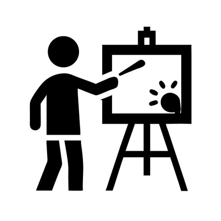 Painting black icon, concept illustration, vector flat symbol, glyph sign.のイラスト素材