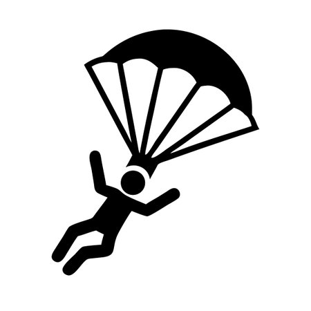Parachutist icon on a white background. Vector illustration.のイラスト素材