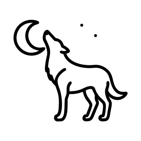 Wolf icon vector. A thin line sign. Isolated contour symbol illustration