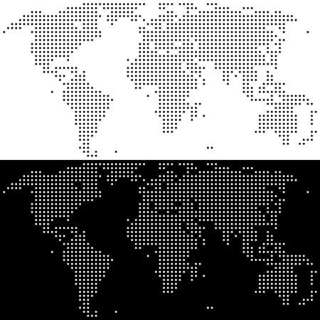 Dotted World Map. Abstract simple map.のイラスト素材