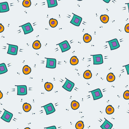 Game kawaii seamless pattern. Cute gaming design elements, objects and symbols.の写真素材