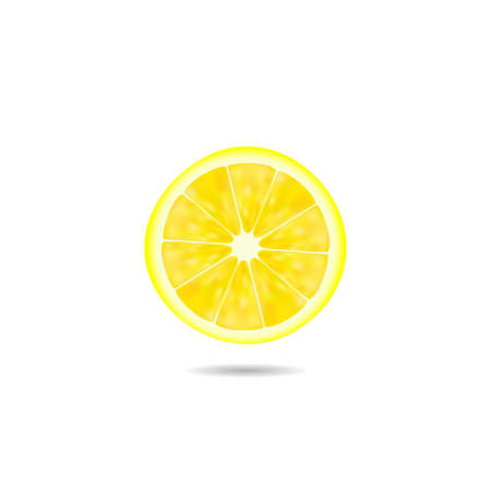 Bright realistic illustration of lemon slice isolated on white backgroundのイラスト素材