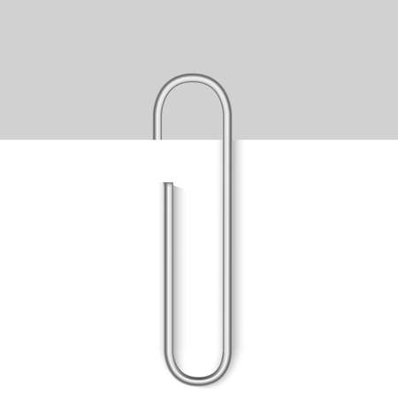 Paper clip on paper. Realistic vector illustration.のイラスト素材