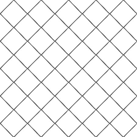 Seamless pattern. Large diagonal cells of hand-drawnのイラスト素材
