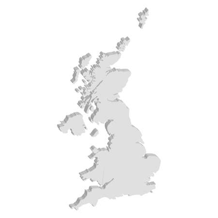 3D vector map of Great Britain.のイラスト素材