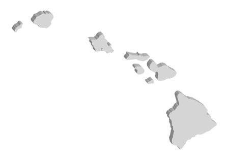 3D vector map of Hawaiiのイラスト素材
