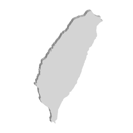 3D vector map of Taiwan.のイラスト素材