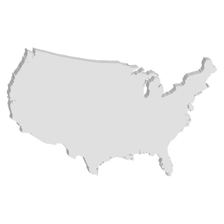 3D vector map of the USA.のイラスト素材
