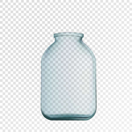 Empty three-liter glass jar vector illustrationのイラスト素材