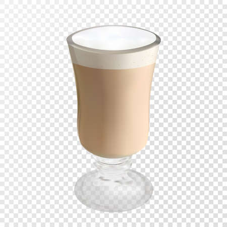 Coffee glass cup with latte. Realistic vector eps10.のイラスト素材
