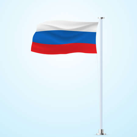 Realistic flag of Russia. Vector illustration realistic isolatedのイラスト素材