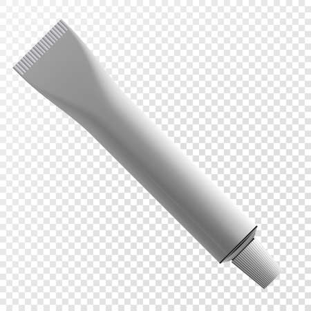 Realistic tube of toothpaste isolated on a transparent background. Vector eps10.のイラスト素材