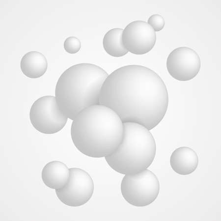 Minimalistic white background with 3D balls. Vector eps10.のイラスト素材