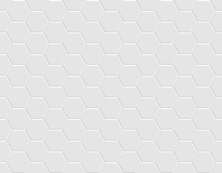 White seamless hexagon tiles vector texture