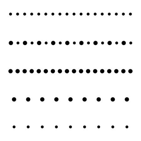 Set of dotted line, simple shape. Vector symbol icon design.のイラスト素材