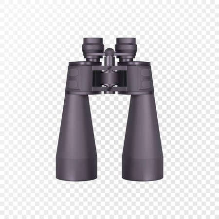 Binoculars isolated on white. Vector realistic 3d illustrationのイラスト素材