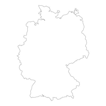 Germany map of gray contour curves of vector illustration.のイラスト素材