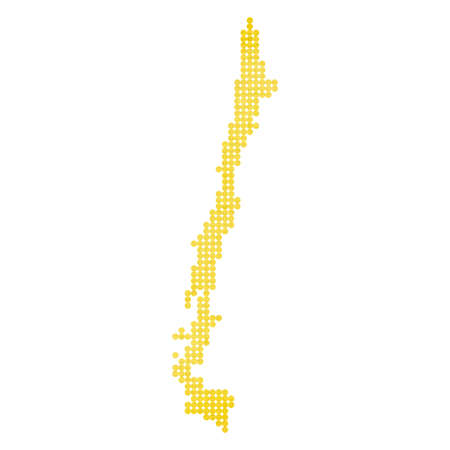 National corporate color Chile, Chile dot map vector. Chile watercolorのイラスト素材