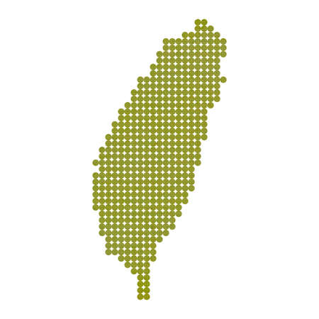 National color Taiwan. Vector dot map watercolorのイラスト素材