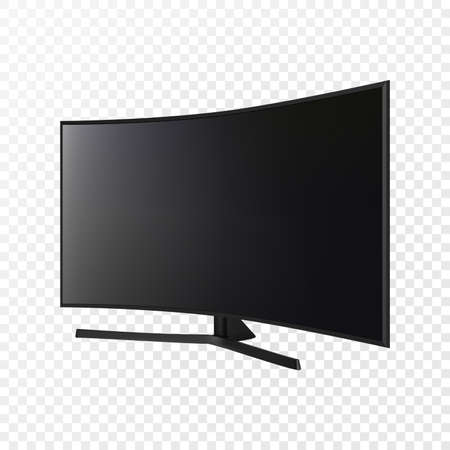Curved TV screen lcd, led, plasma. Realistic vector illustrationのイラスト素材