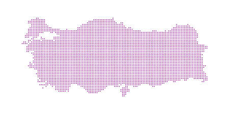Dotted abstract Turkey map. National color of Turkey. Vector dot mapのイラスト素材