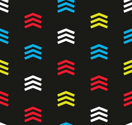 Seamless Dotted Colored Arrow Pattern. Abstract Monochrome Background.のイラスト素材