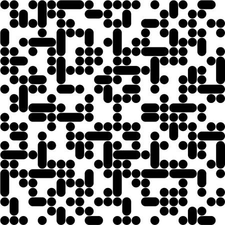 Vector Seamless Black And White Rounded Shape Pattern Background. Fancy Wallpaper from Geometric...