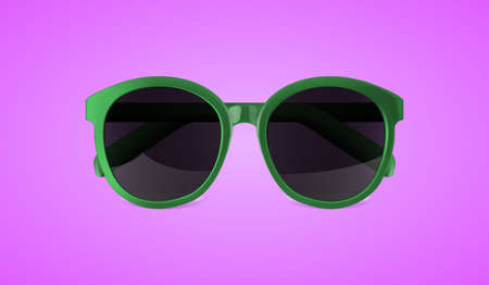 Realistic vector sunglasses isolated on purple backgroundのイラスト素材