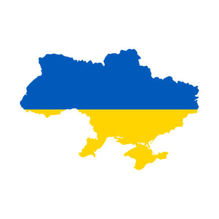 Ukraine map with flag inside. Vector eps10.のイラスト素材
