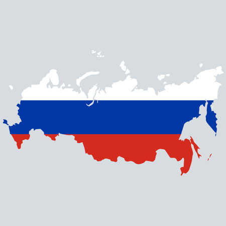 Russia map with flag inside. Vector eps10.のイラスト素材